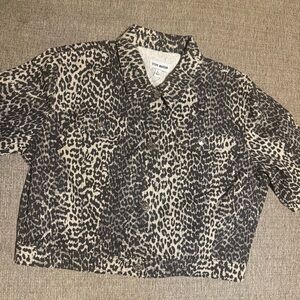 Steve Madden Leopard Print Denim Jacket